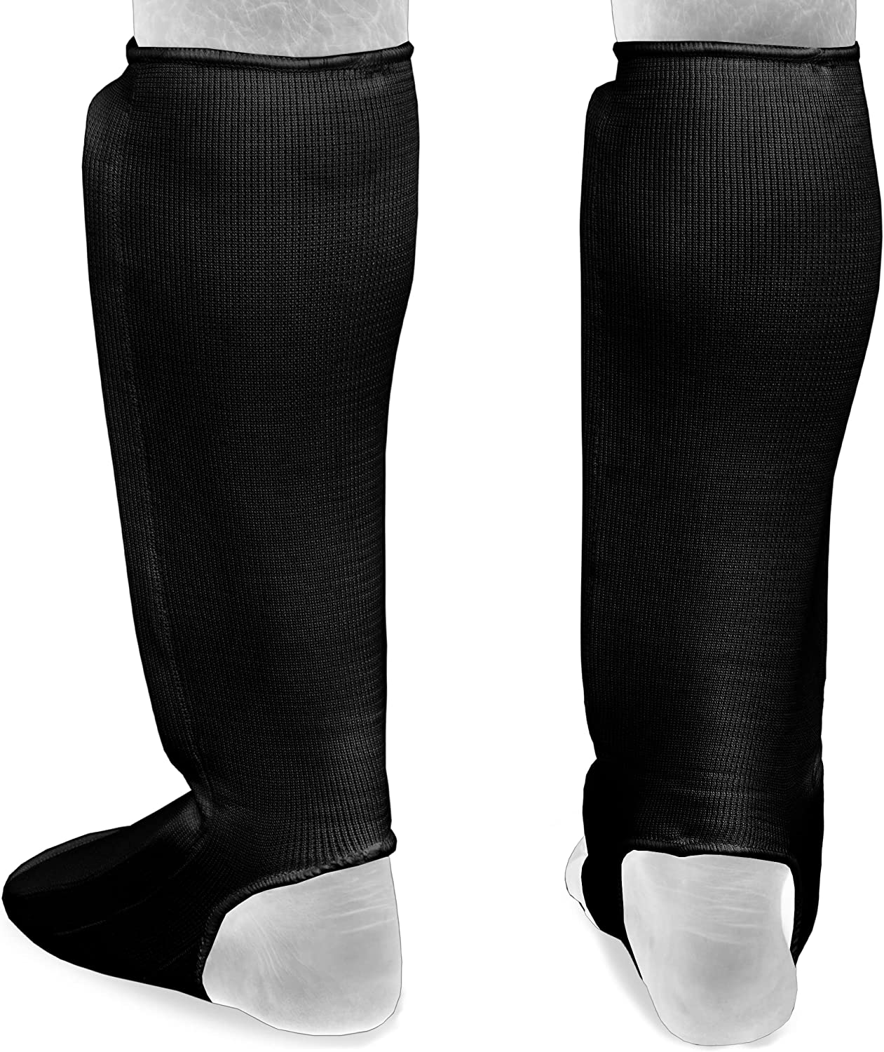 MMA Shin Instep Thick Padded Guard - Shin Instep Guard (Pair) Elasticated-Cotton Ideal for Martial Arts, Boxing, Taekwondo and Karate image number 2