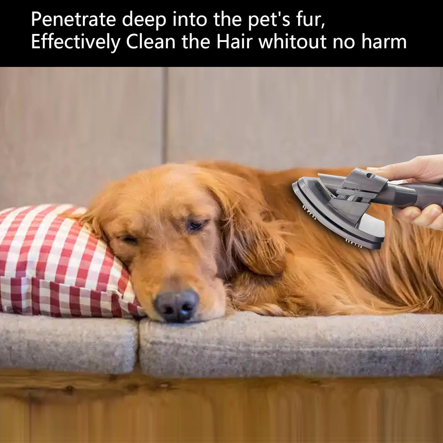 Groom Tool Attachments Brush with Trigger Lock & 24In Extension Vacuum Hose,Pet Dog Grooming Brush Compatible with Dyson V7 V8 V10 V11 V12 V15 Vacuum image number 4