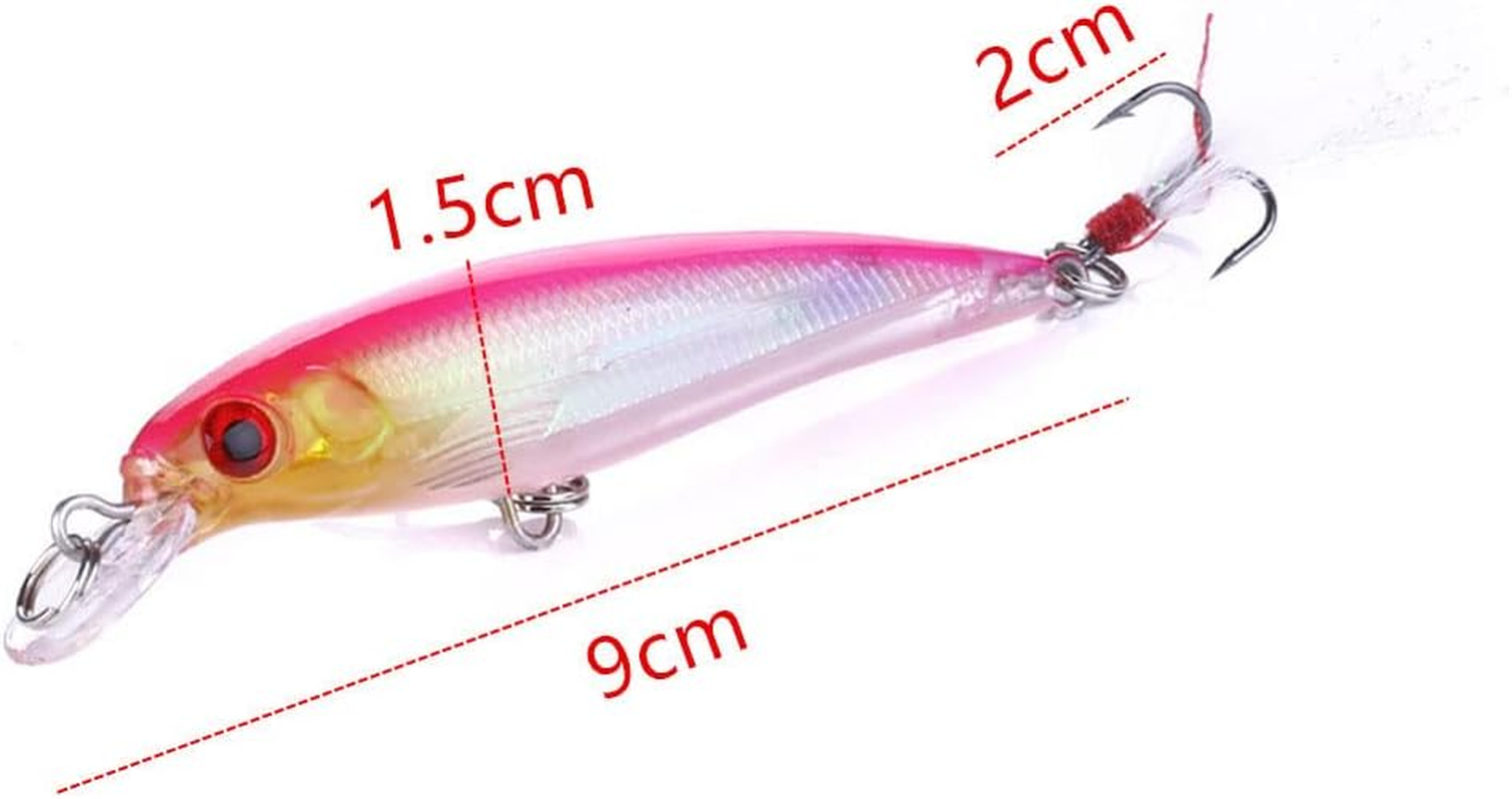 10 Fishing Lure, Hard Minnow Fishing Lures Saltwater Bass Crankbait Set with Treble Hooks, for Bass Trout Walleye Redfish image number 5