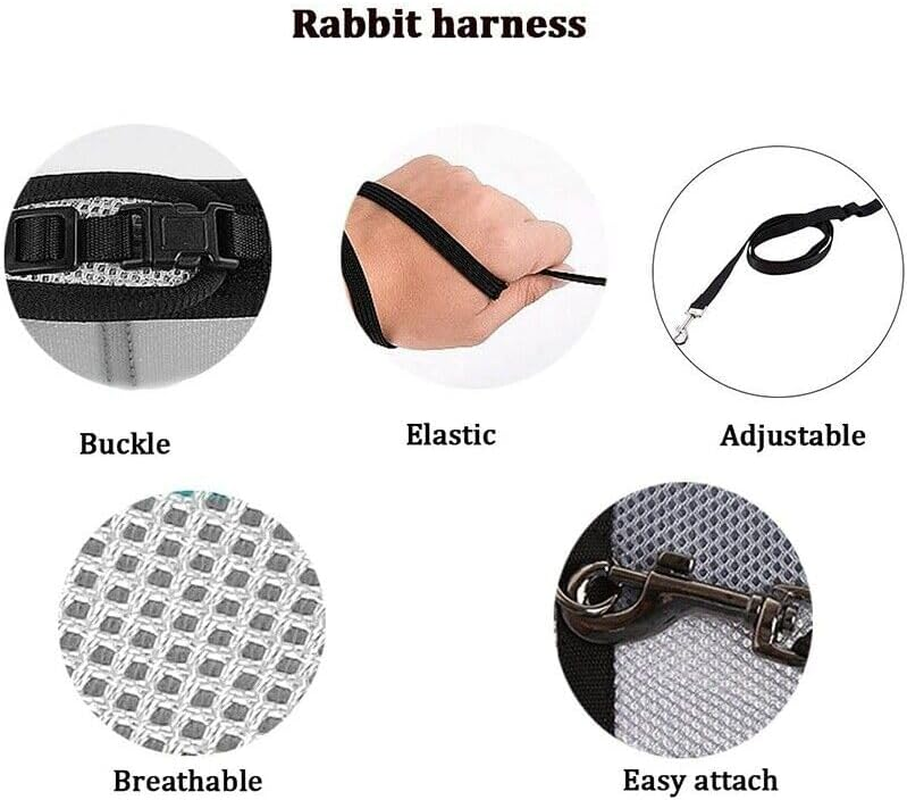 AIMALL Small Animal Harness Guinea Pig Forret Hamster Rabbit Squirrel Vest Clothes Lead, Adjustable Small Animal Harness Vest image number 3