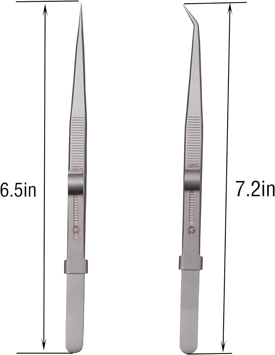 Tweezers, Precision Tweezers Set, Anti-Static Stainless Steel Curved of Tweezers, for Electronics, Laboratory Work, Jewelry-Making, Craft, Soldering, Etc（2 PCS） image number 6