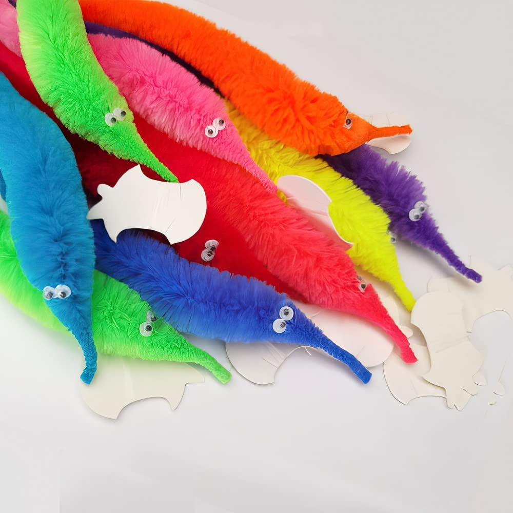 60 Pcs Magic Twisty Worm Wiggly Twisty Fuzzy Worms on a String Magic Worm Toys for Party Supplies,12 Colors&hellip; image number 3