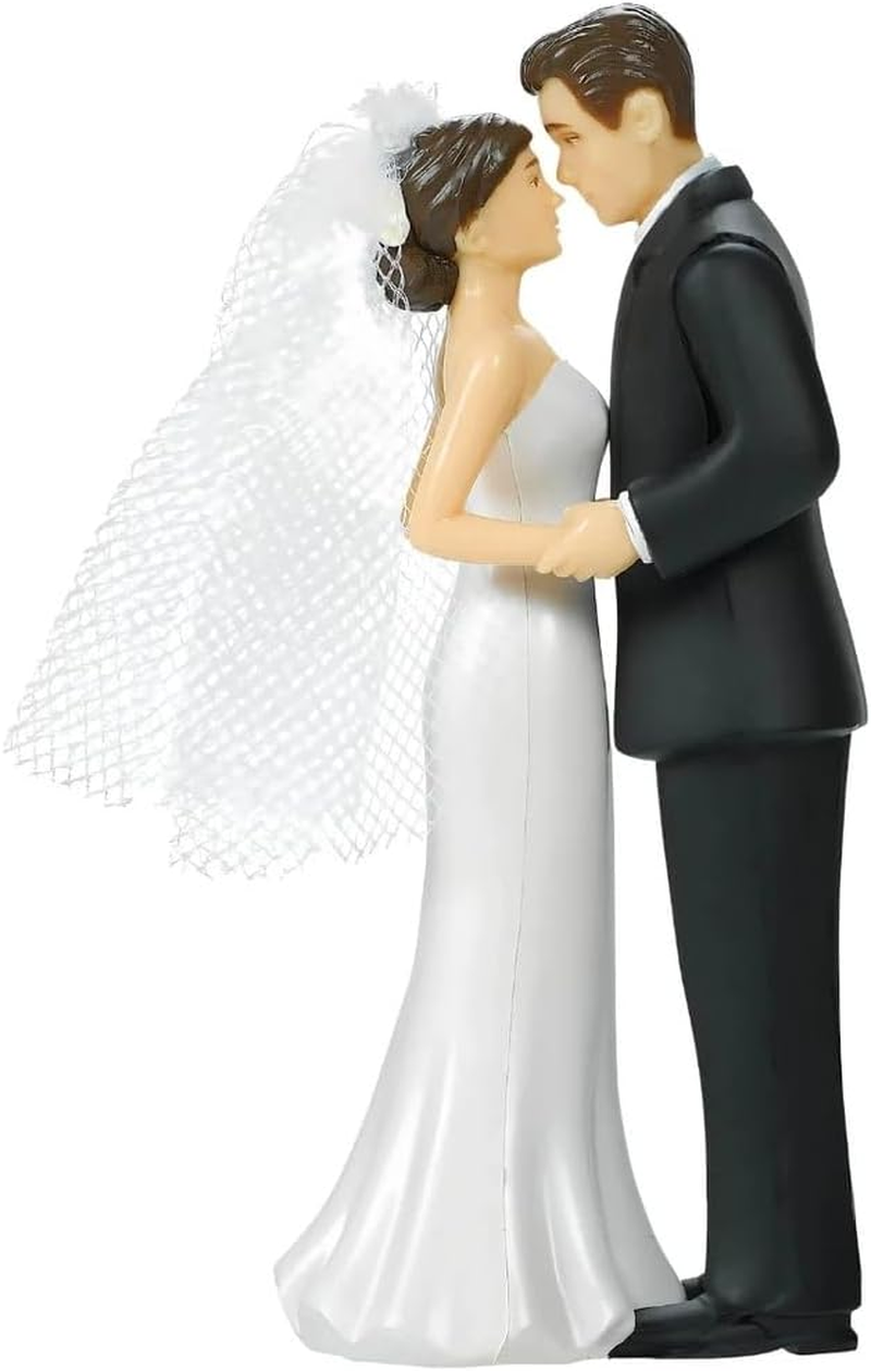 Bride & Groom with Bouquet Cake Topper | Wedding and Engagement Party, 3 Ct.