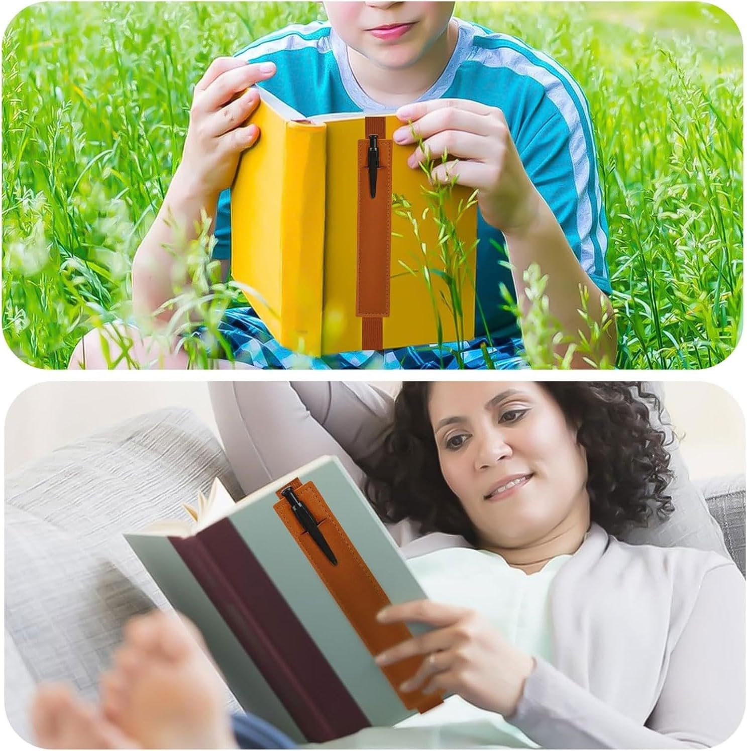 6 Pcs Pen Holder Pouch, PU Leather Pen Sleeve Pouch for Journals, Notebooks, Binders, Planners, Tablet, Office School Supplies, Outdoors Office (6 Colors) image number 1