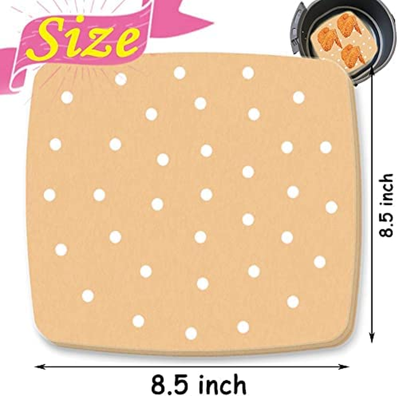 Air Fryer Parchment Paper - 200 PCS 8.5 Inch Perforated Parchment Liner,Air Fryer Liners Baking Sheets for Air Fryer,Steaming Basket,Baking,Ovening and More image number 4