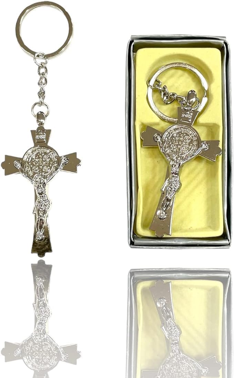 Set of 12 3D Cross Keychain with Gift Box/Party Favor/Baptism Gift Favor/Christening Favor/Cross Charm/Religious Favor image number 5