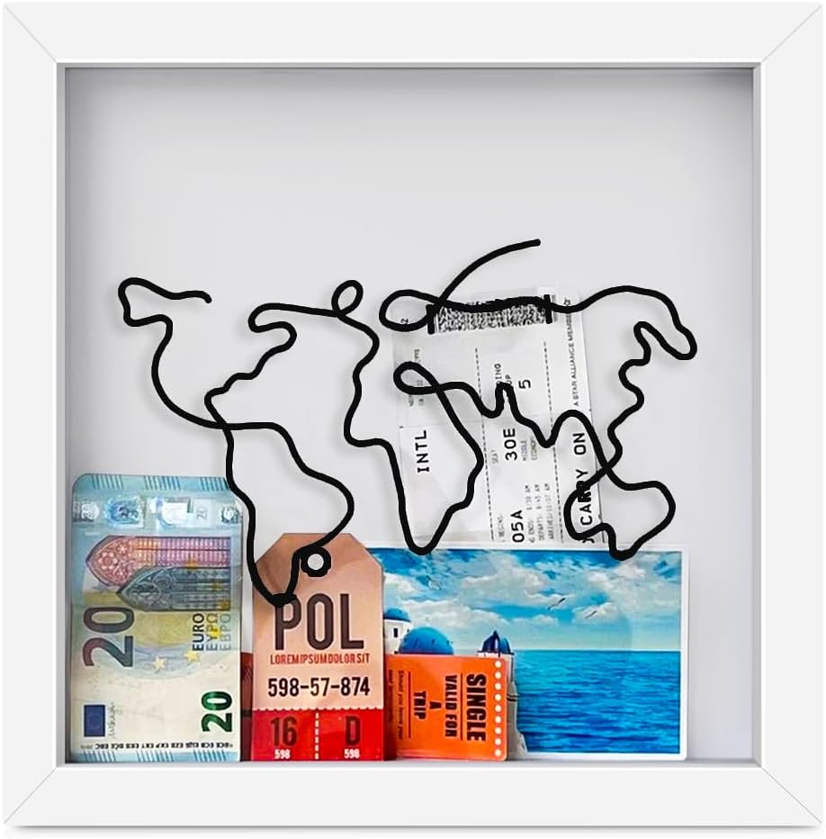 AHOUGER Voyager Keepsake Box, Token Storage Box With, 12Inch Display Cases for Mementos, Token Container with Global Travel and Aviation Theme, Gift for Travel Lovers