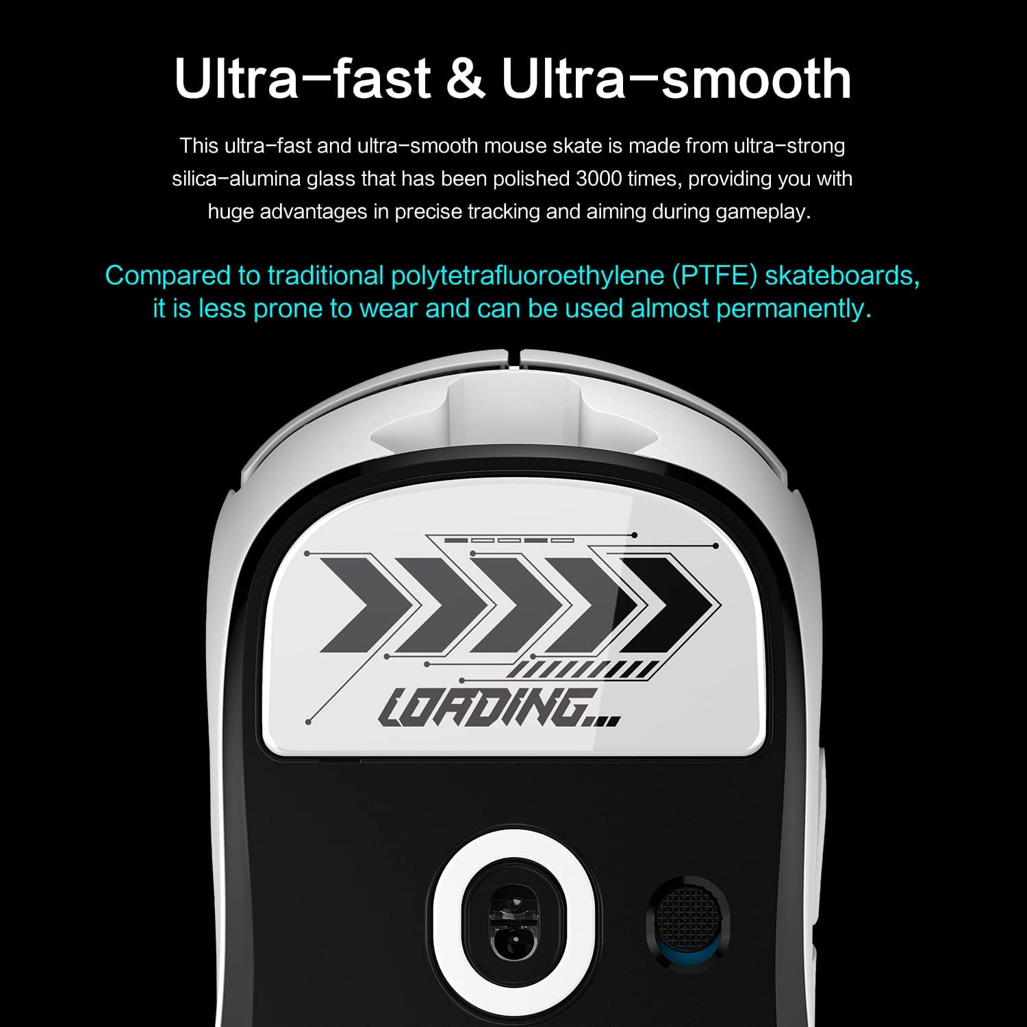 MOSHOU Mouse Feet Skates for Logitech G Pro X Superlight Wireless Gaming Mouse, Rounded Curved Edges Flawless Glass Mouse Feet Replacement, Super Fast Smooth and Durable Sole (White) image number 6