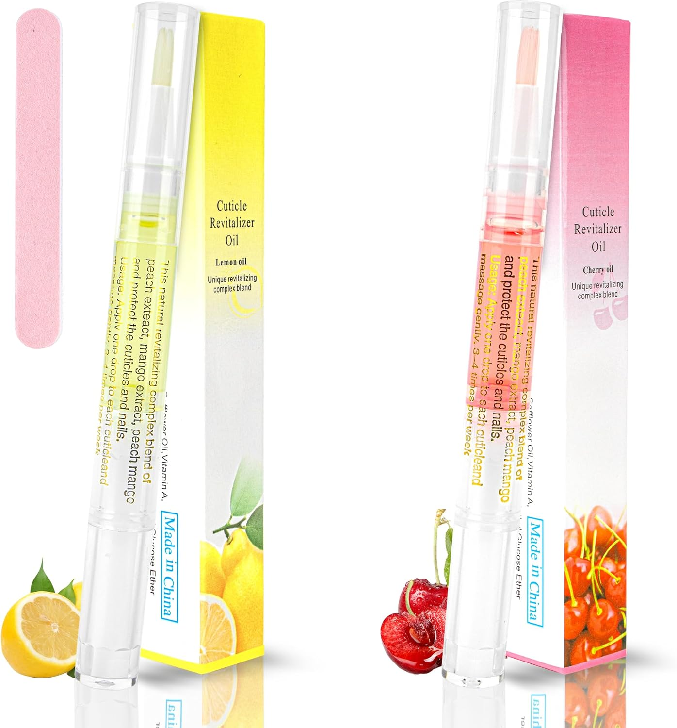 2PCS Cuticle Oil Pen for Nails,Nail Oil Pen for Nail Care,Cuticle Oil for Nails with Nail File,Nail Oil Cuticle Prevent Dry Cracking and Hangnails,Deep Nourishment(Lily & Aloe Flavor)