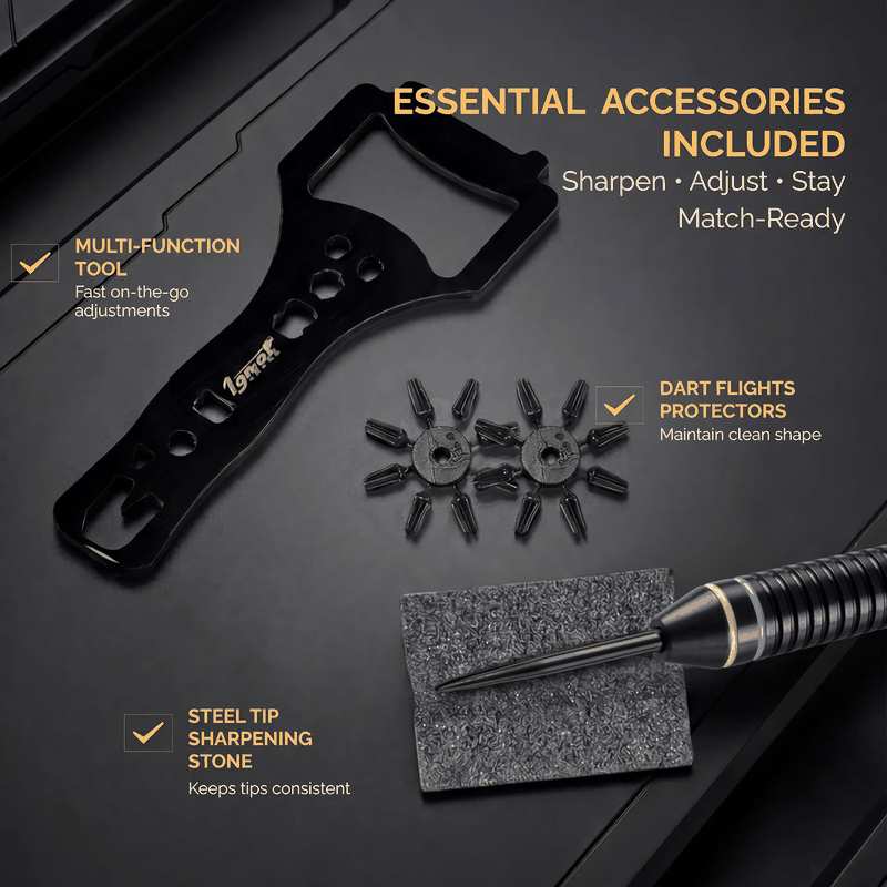 Ignatgames Premium Steel Tip Darts &ndash; 3/6/12 Pack Brass Barrels with Aluminum Shafts, 16 Glidexpro Flight Set, Tool Kit & Giftable Case