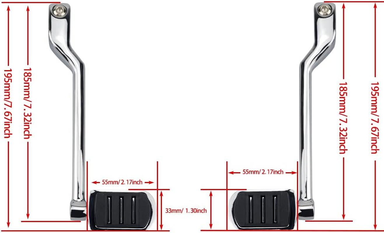 WOWTK Heel Toe Shift Pegs, Front and Rear Levers W/Shifter Pegs for Harley 1986-2017 FL Softail,1988-2024 Touring Road King Road Glide Street Glide Electra Glide and 2008-Later Trike Models image number 3