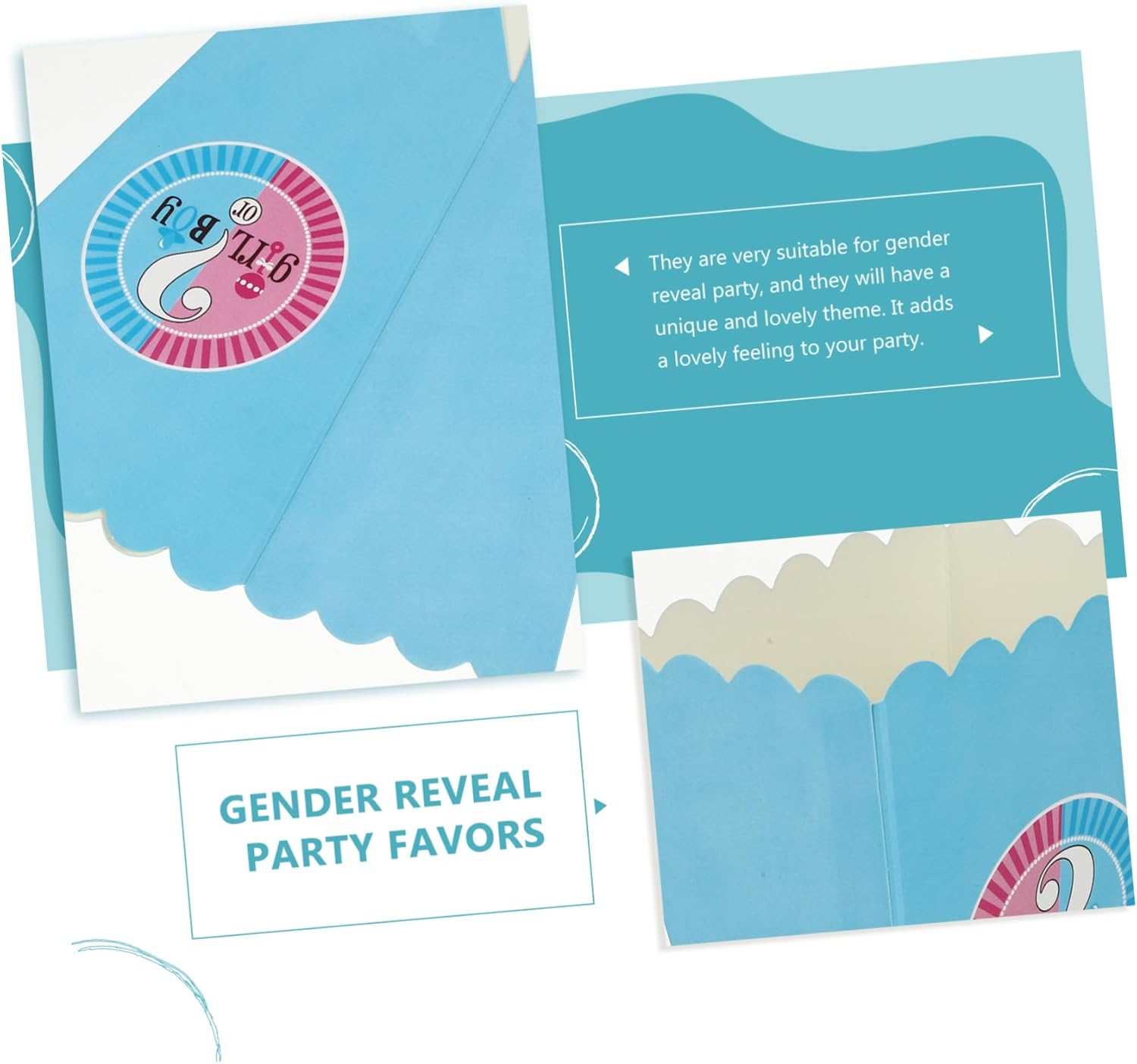 CAXUSD 18Pcs Popcorn Boxes Gender Reveal Party Favors for Popcorn Holder for Birthday Party Decorations image number 6