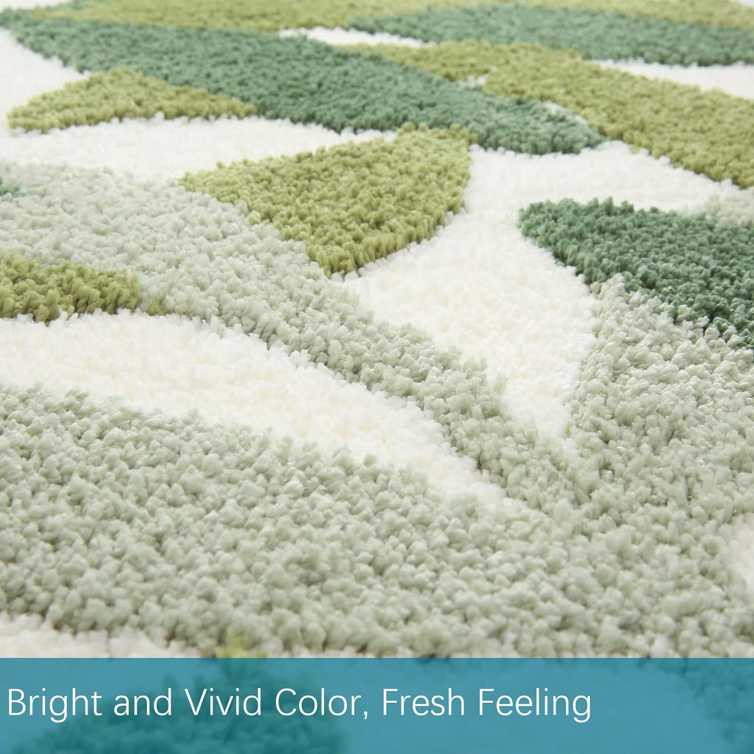 Zebrasmile 31.5 X 19.5IN Green Leaves Microfiber Strong Water Absorption Bath Rug Tower with Non Slip Back inside Entryway Door Mat for Bathroom Floor Indoor Doormat image number 3