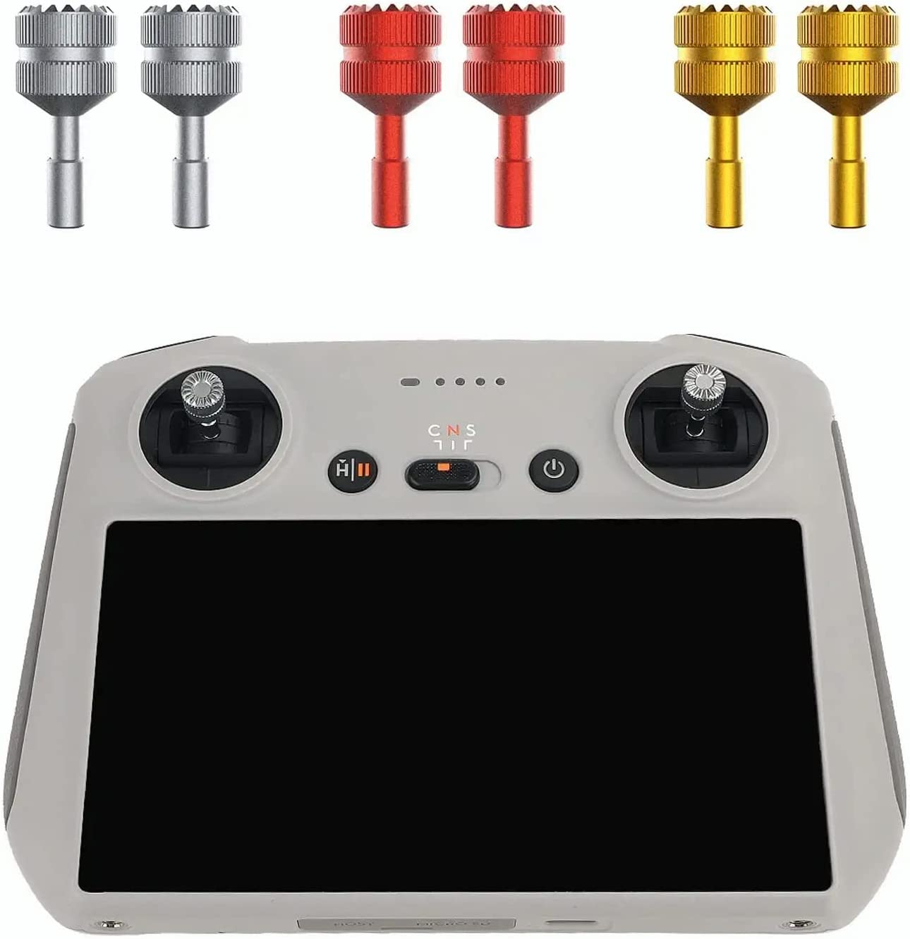 Accessories for DJI Mini 4 Pro, Mavic 3 Classic, Mini 3, Air 3 - RC and RC 2 Remote Controller Thumb Rocker Sticks Replacement, Silver image number 1