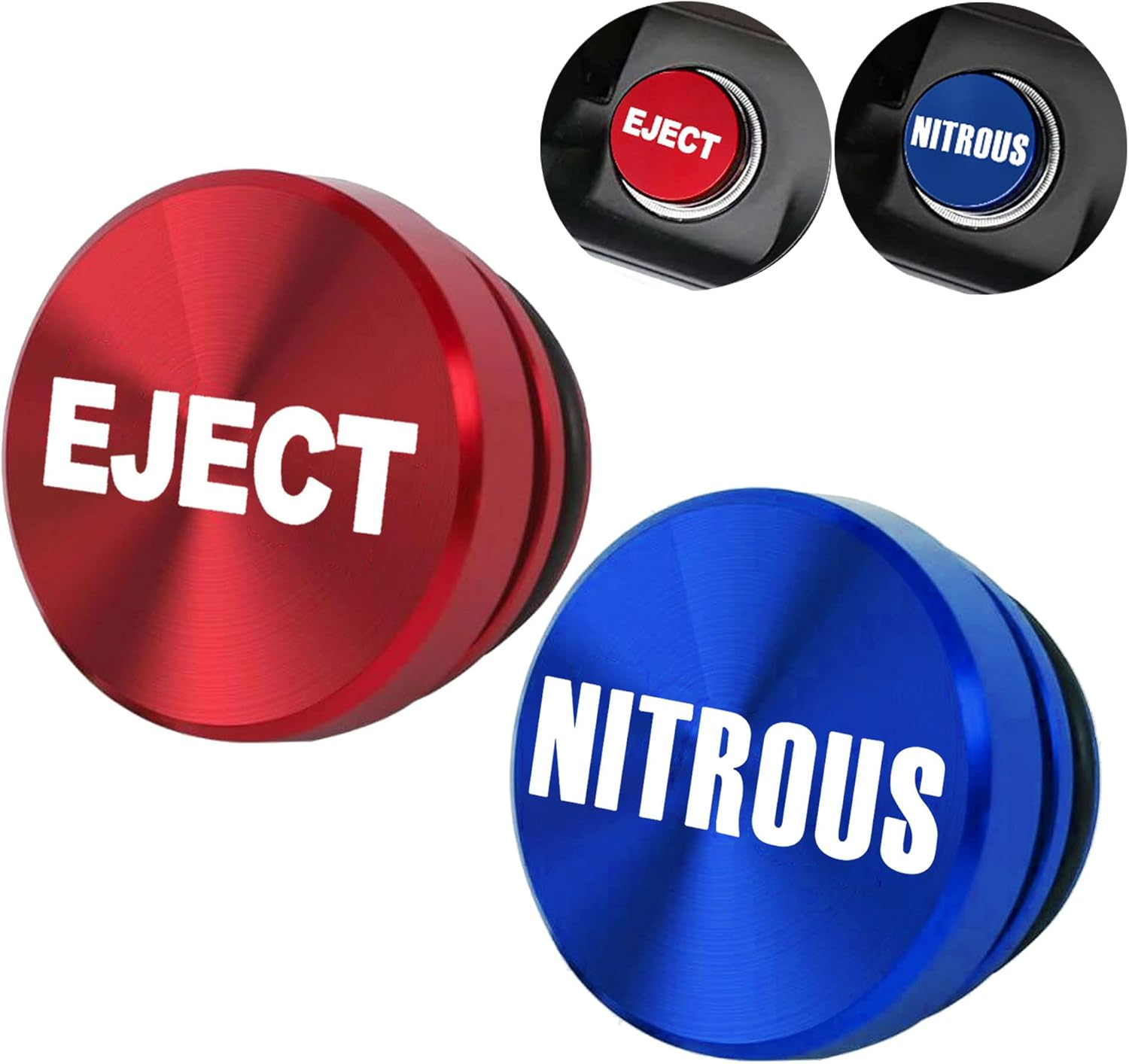 Aluminum Eject Nitrous Button Car Cigarette Lighter Plug Cover Fits Most Automotive Vehicles Boats with Standard 12 Volt Power Source (Eject Red + Nitrous Blue) image number 5