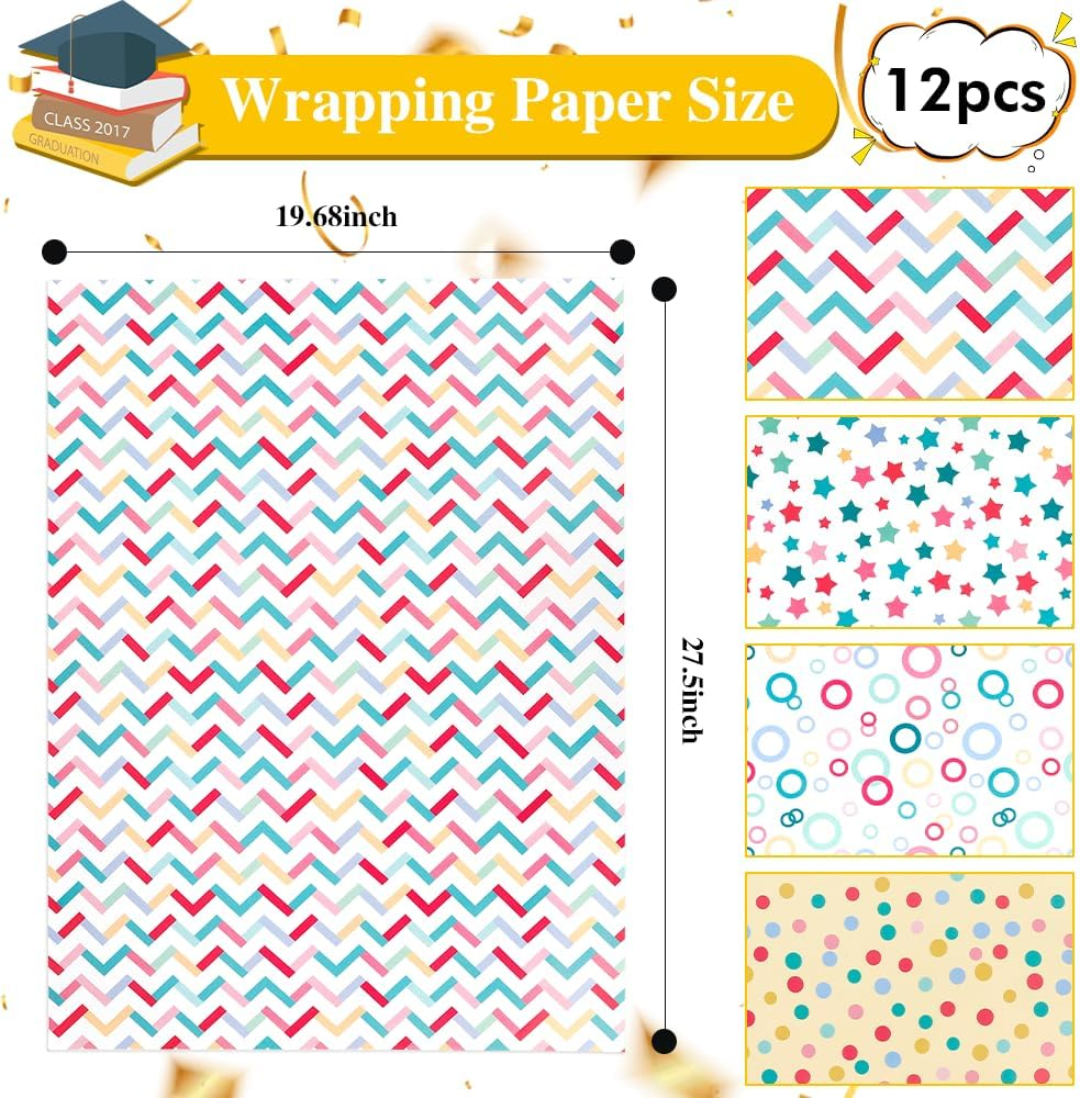 Rugwioyu Red Sports Wrapping Paper, 12 Sheets, 20 X 27 Inches, Birthday, Graduation, Christmas image number 1