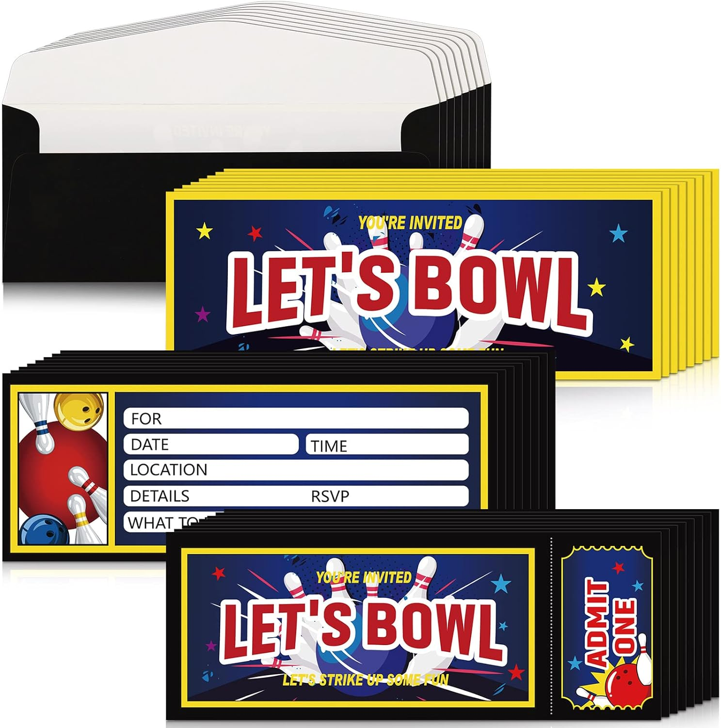 Fuutreo 50 Pcs Circus Invitations with Envelopes Vintage Circus Party Invitations Themed Circus Birthday Invitation Cards Double Sided Party Ticket Invites Cards for Children Circus Party Supplies