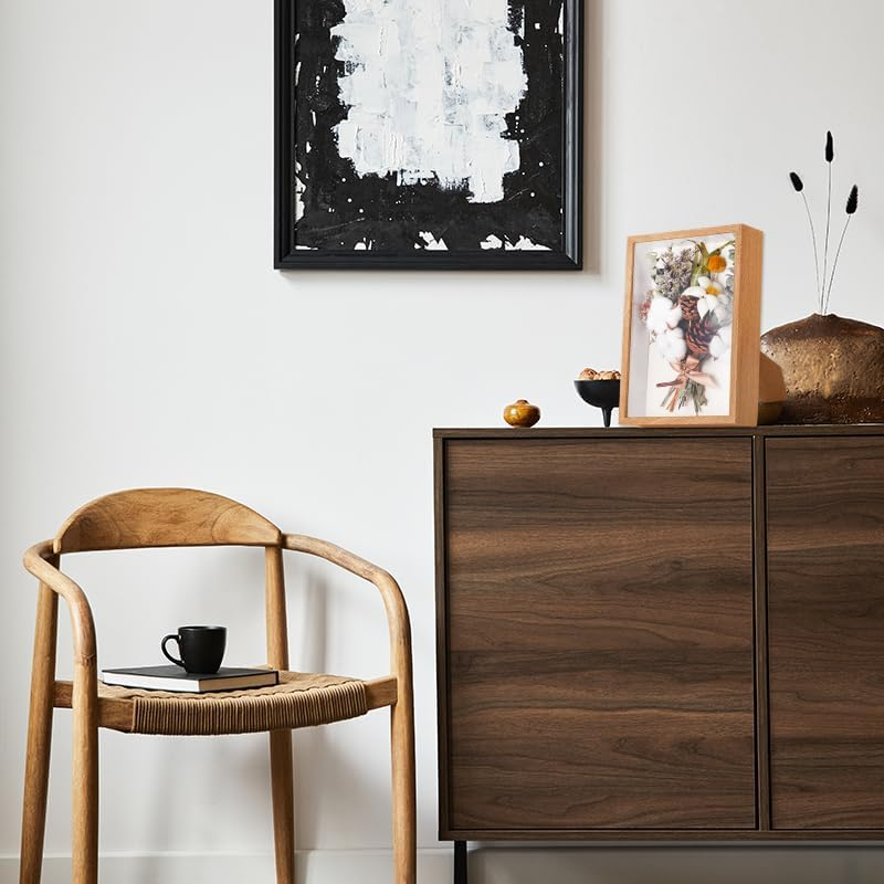 Box Frame, Flower Frame, 3D Picture Frame, Box Picture Frame for Dried Flowers, Crafts, Photos, Money, and Stamps. Great as a Gift for Friends or as Room Decor (Burlywood) image number 1