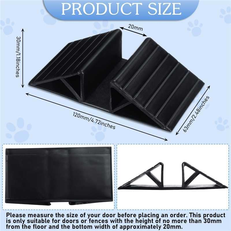Geelin 4 Pcs Pet Gate Support Feet Freestanding Dog Gates Stabilizer Feet Plastic Triangle Reinforcement Fitting Dog Panel for Configurable Isolation Fence Free Standing Pet Gate Fence, Black image number 3