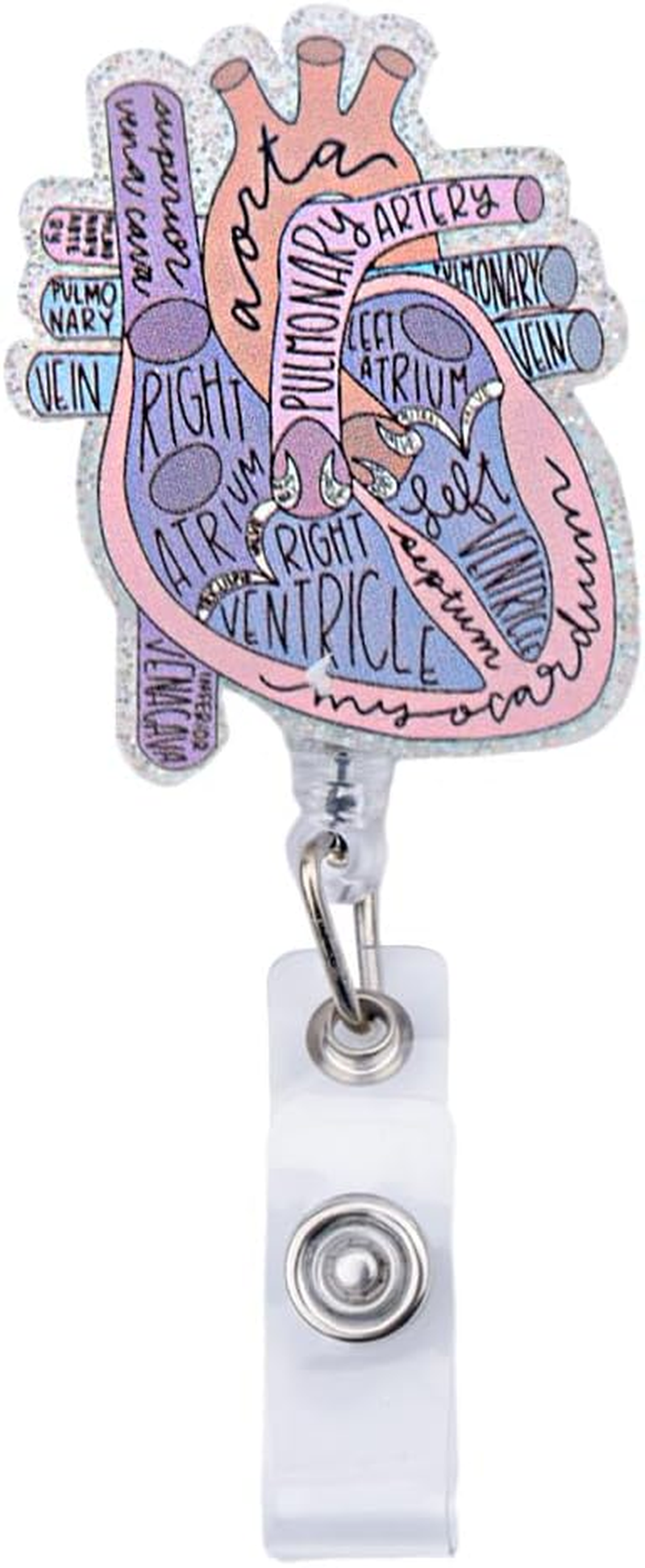 Nurse Badge Reel Holder Clip Id Badge Card Holder for Nurses Name Tags Badge Holders Reels Badge Holder Retractable Clip for Nurses Teachers Doctors Cardiac Name Badge Holder image number 4