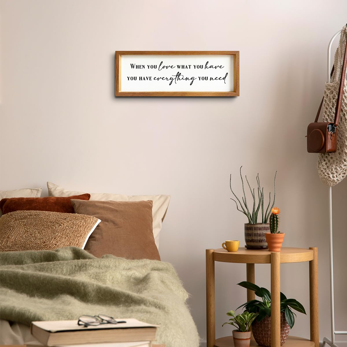 Inspirational Quotes Rustic Country Family Sign Decorative Wooden Framed Sign Positive Affirmations Housewarming Gifts Motivational Farmhouse Wall Decor Home Office Bedroom Study Room Decoration image number 1