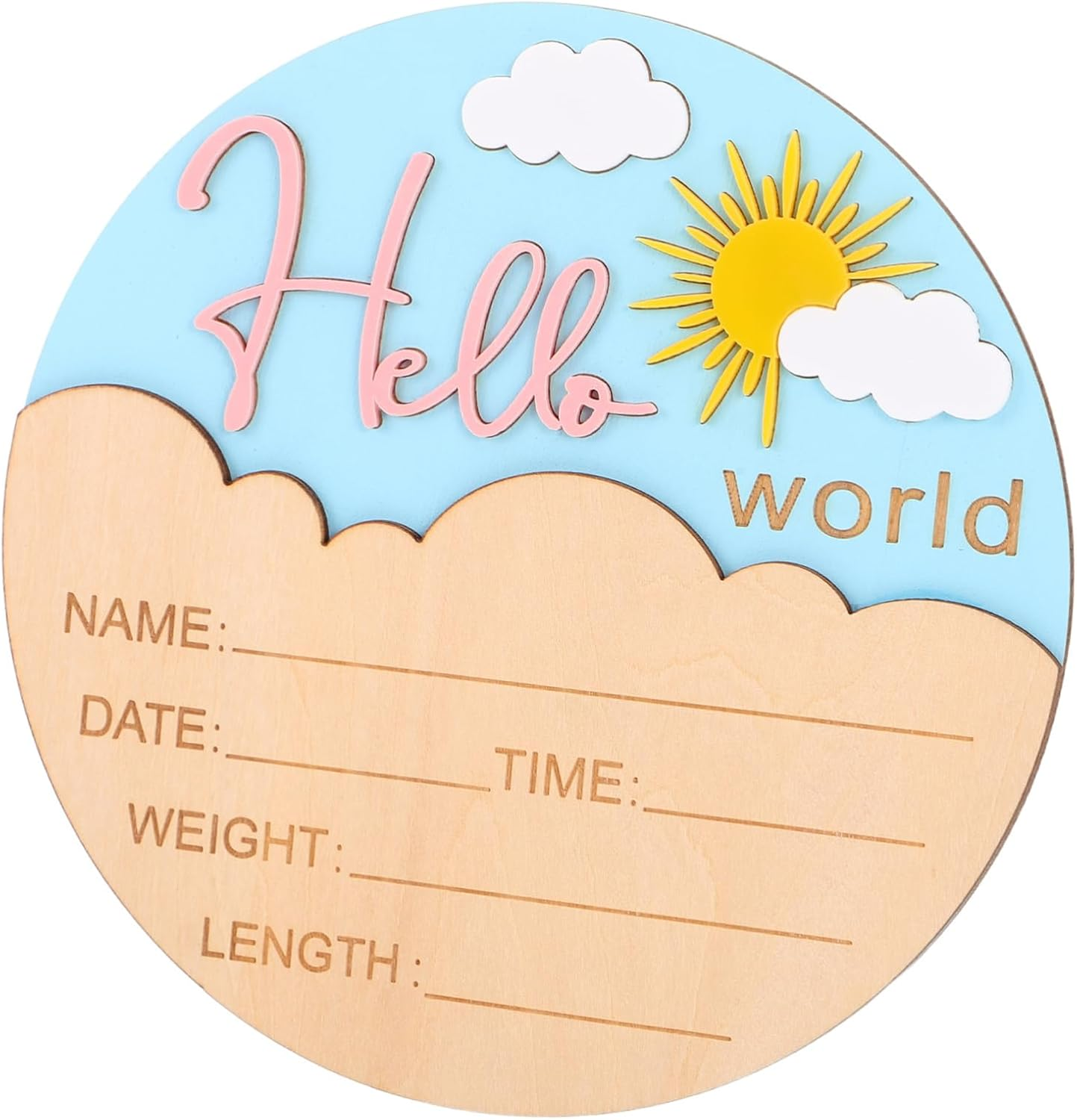 Wooden Name Plaques for Photo Props Safe Smooth Finish Gender Neutral Design for Hospital and Nursery Use