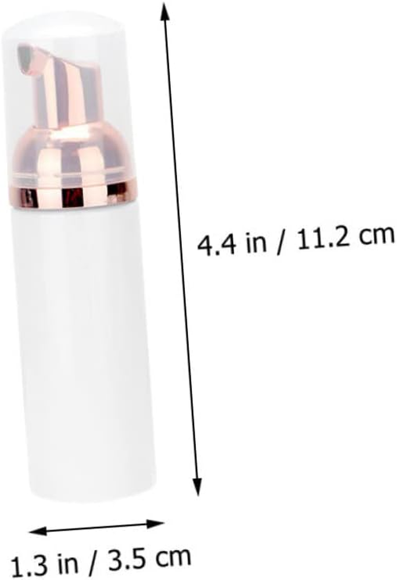 12Pcs 30Ml Refillable Pet Foaming Pump Bottles Portable Facial Cleanser Dispenser for Travel Toiletries with White Bottles and Rose Gold Pumps image number 5