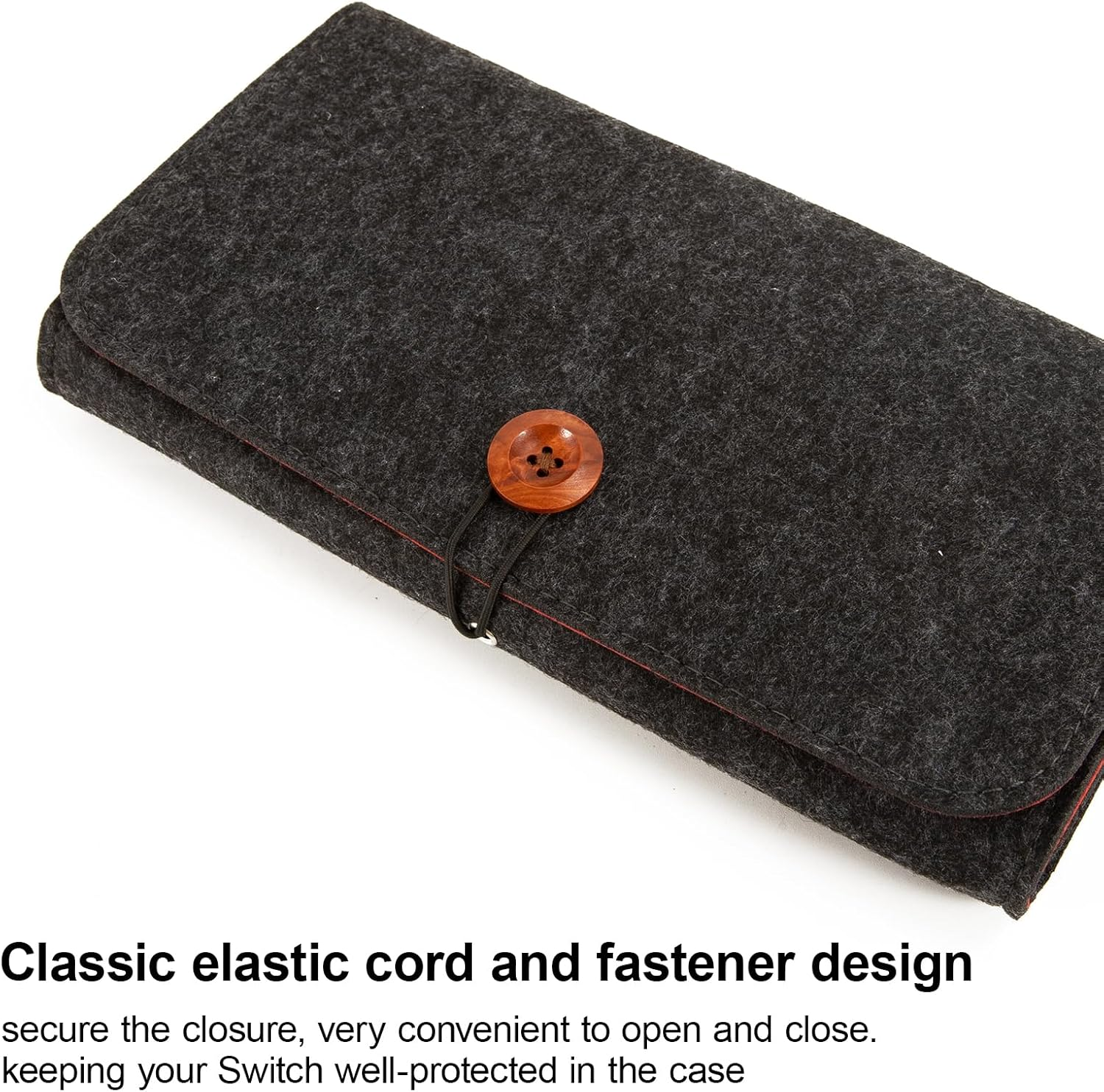 JDFHFGB Carrying Case for Nintendo Switch 2017- Slim Felt Travel Carrying Pouch with 5 Game Card Holders, Shockproof Protective Storage Bag,Portable Gaming Accessories for Kids, Teens & Adults