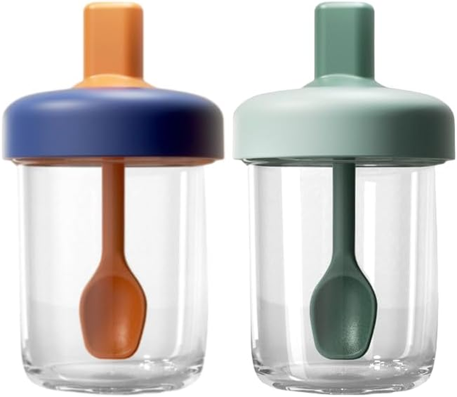 2 Pack Overnight Oats Containers with Lids and Spoons, 13.5 Oz Breakfast Yogurt Cup to Go, for Milk, Cereal, Oatmeal (Pink+Pink)