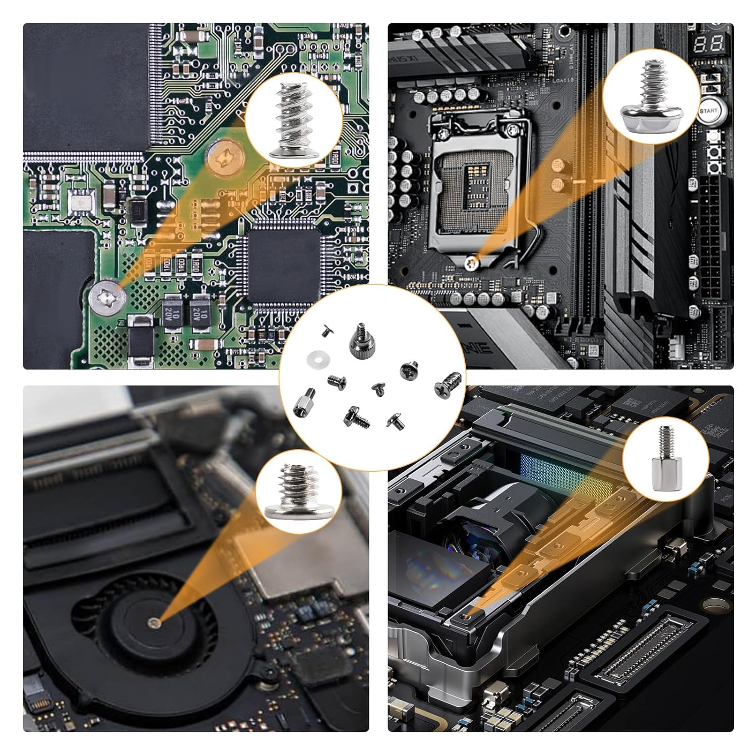 480Pcs Silver Computer Screws Kit Thumbscrews PC Case Fan Screws Motherboard Standoffs Screws for for Universal HDD Hard Drive,2.5" SSD,PC Fan,Power Supply,Graphics,Cd-Rom image number 1