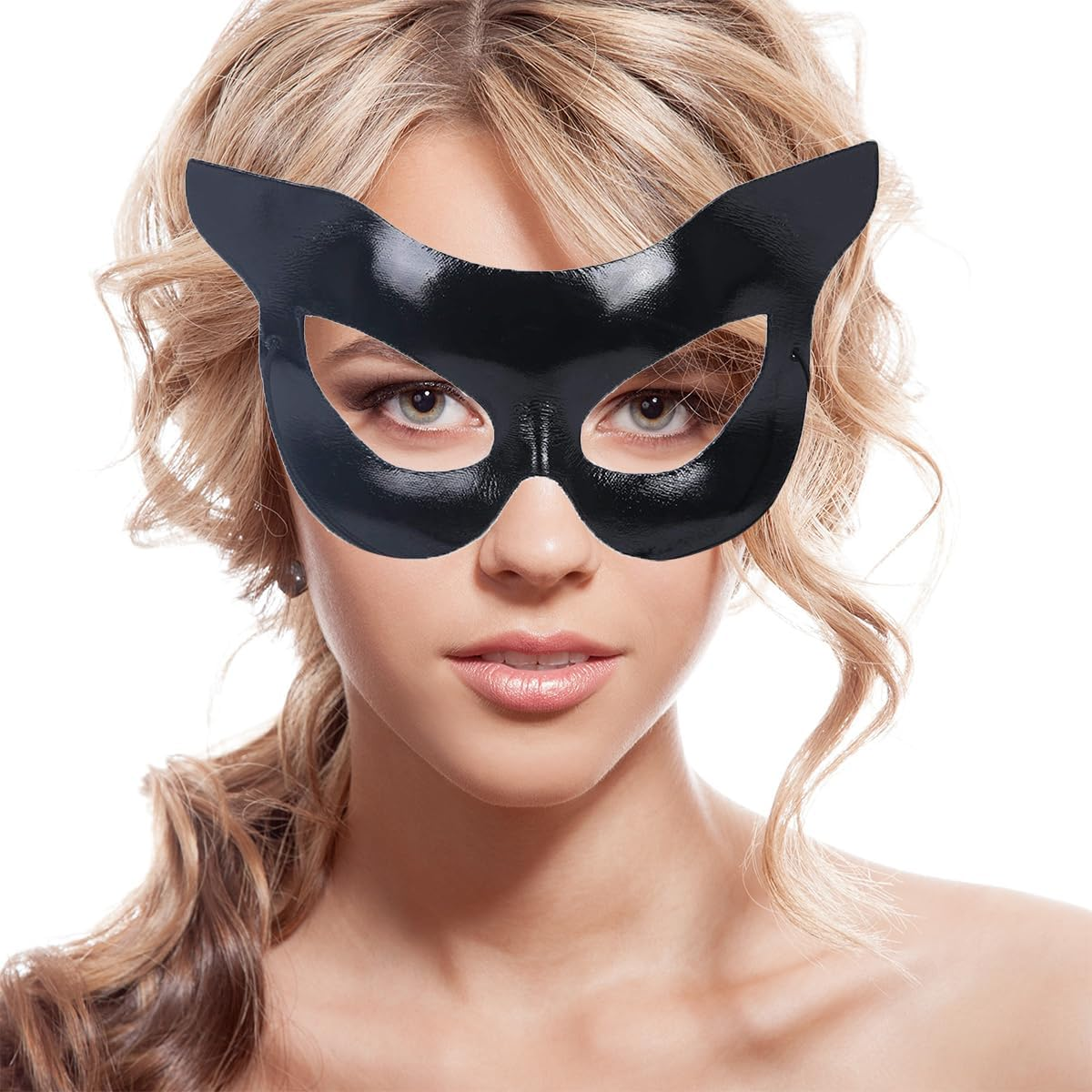 Cat Woman Mask Bastet Mask for Women Halloween Costume Superhero Accessories Eye Cosplay Masquerade Party Sexy Girls Adult image number 4