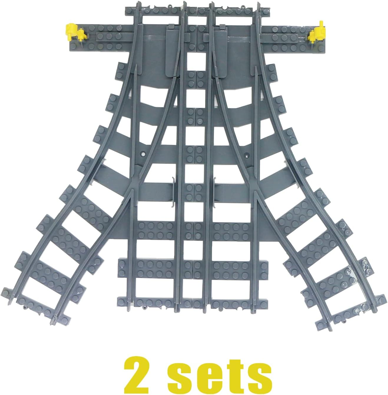 City Train Track - 2 Sets Track Switch Accessories Building Block, Road Flexible Rails Bricks Toys image number 4