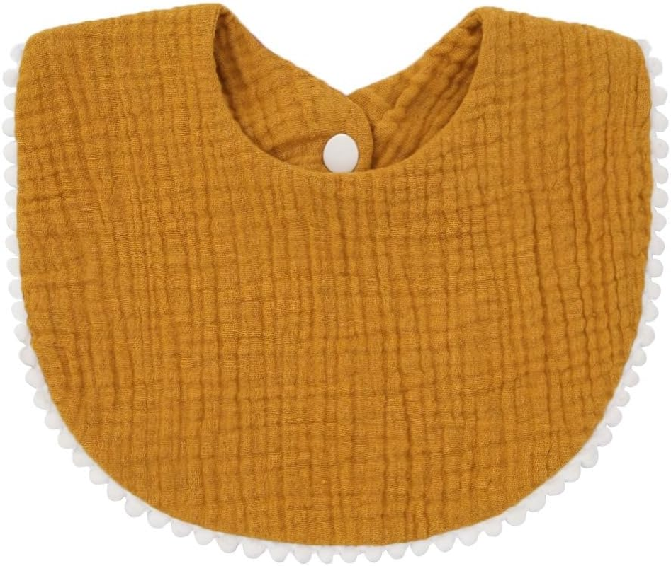 Nishine 4 Pack Muslin Baby Drool Bibs,Toddler Boys Girls Cotton Drooling Bibs,Feeding Teething Bibs with Snap image number 6