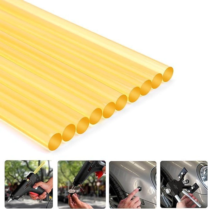 15Pcs Hot Glue Sticks, 270 X11Mm Yellow Eva Hot Melt Glue Sticks Adhesive General Repair Tool for DIY Home Office Projects Car Dent Repair Craft Audio Art image number 3