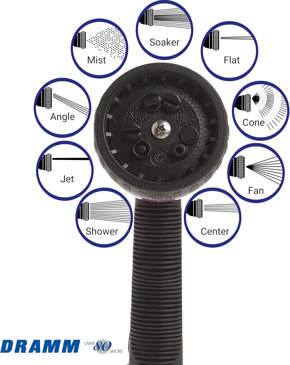 Dramm 12704 9-Pattern Revolver Spray Nozzle, Green - Berry image number 2