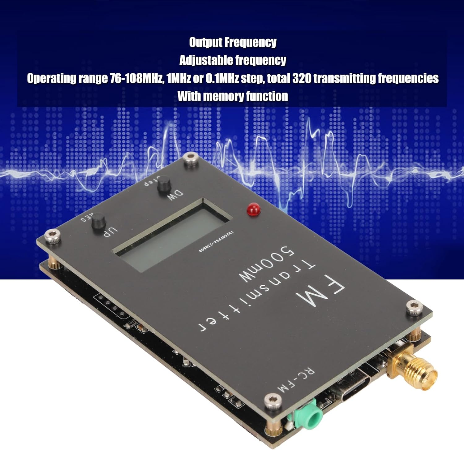 500MW FM Transmitter, Radio Transmitter with LCD Screen 88‑108Mhz FM, Radio Station for Church with Microphone, FM Radio Stereo Station for Drive in Movie, Parking Lot