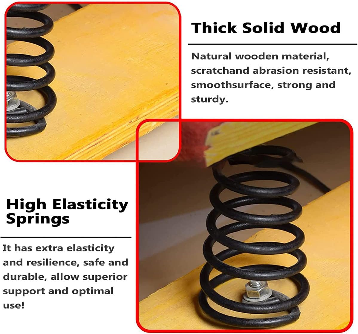 Vaulting Gymnastics Equipment Kids Spring Board, Thickened 2 Springs inside for School/Sports Club/Martial/Track and Field, Bearing 80Kg,2Springs image number 3