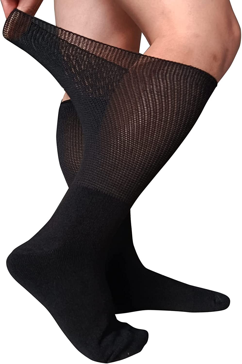 Extra Wide Socks for Diabetic Swollen Feet,Walking Boot Cast Liner, Non Binding Hospital Bariatric Lymphedema Sock for Men Women image number 1