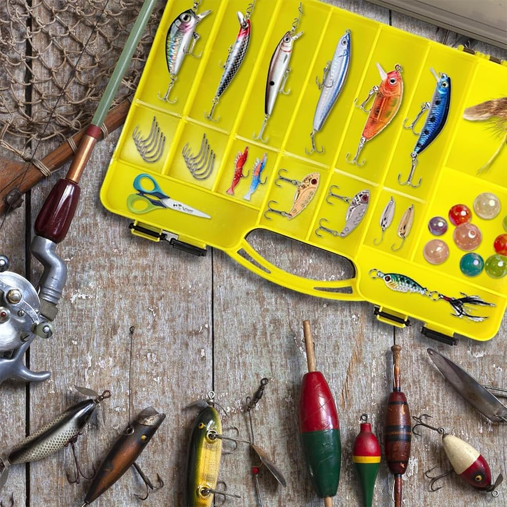 Fishing Tackle Box-Waterproof Fishing Bait Storage Box with Removable Dividers, Double-Sided Lure Box, Portable Lure Tackle Organizer for Outdoor Fishing image number 5