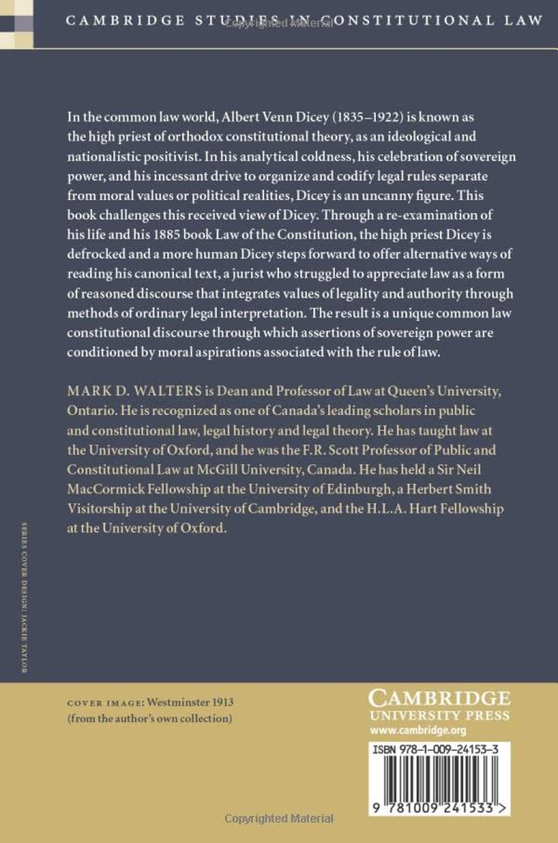 A.V. Dicey and the Common Law Constitutional Tradition: a Legal Turn of Mind