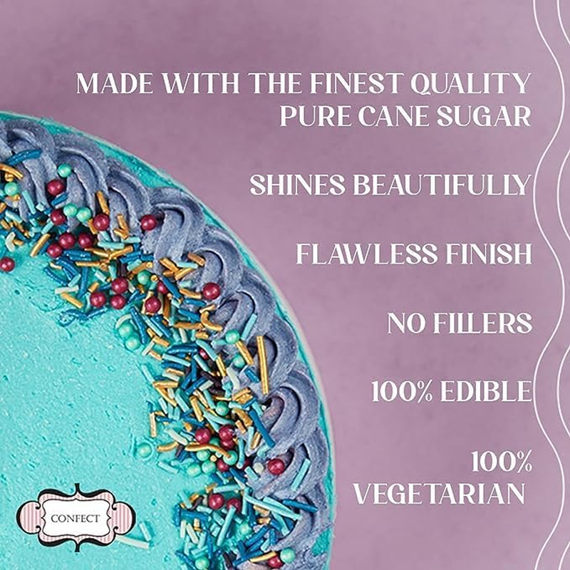 Confect Blue Sprinkles | Frozen Sprinkles | Sprinkles for Cakes & Cupcakes Decoration | Assorted Pack of 5 Backyard Gathering Sky Blue Pearl Sprinkles Mix Dragees, Jimmies & Sparkling Sugar - 3.5 Oz image number 6