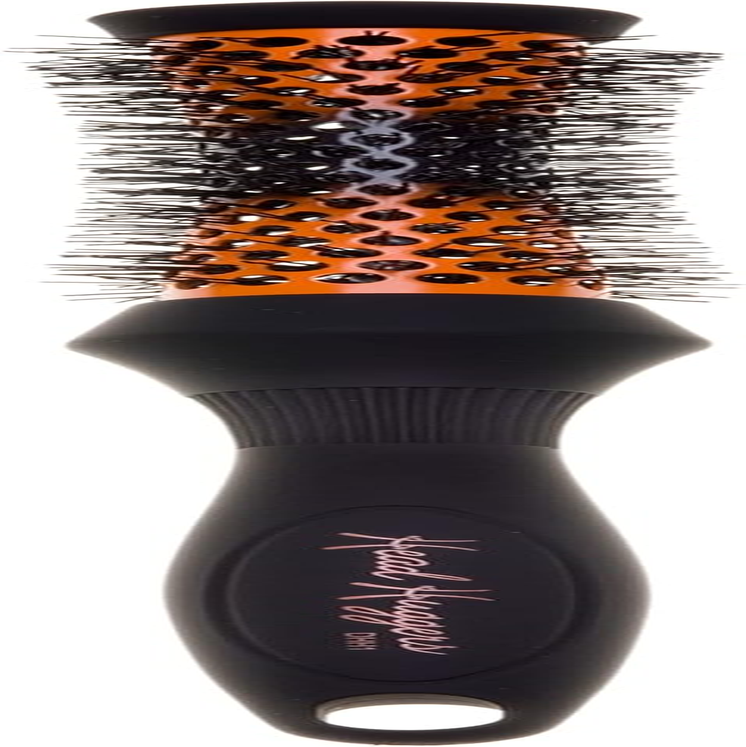 Denman (Small) Thermo Ceramic Hourglass Hot Curl Brush - Hair Curling Brush for Blow-Drying, Straightening, Defined Curls, Volume & Root-Lift - Orange & Black, (DHH2) image number 4