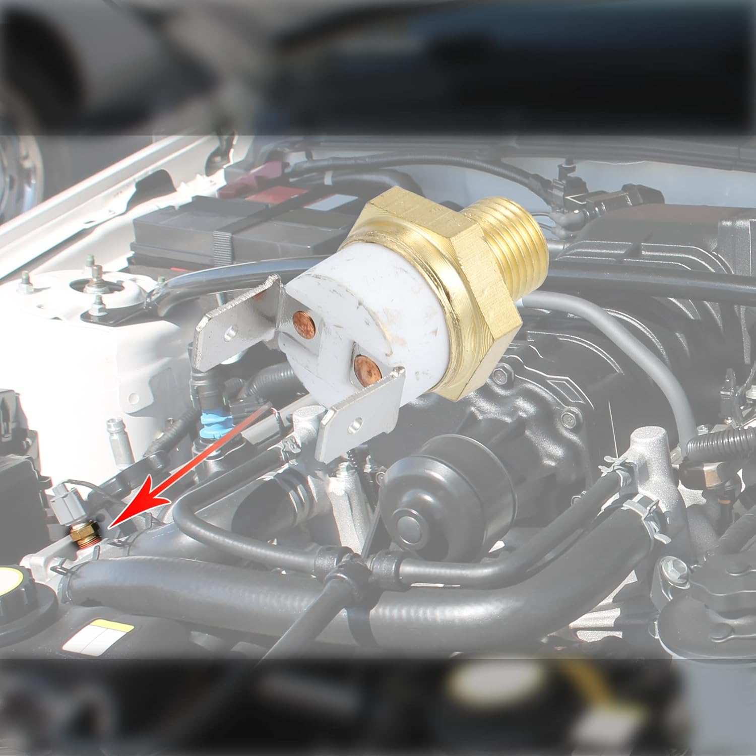 X AUTOHAUX Universal Automotive Radiator Engine Cooling Fan Temperature Thermo Sensor Switch 1/8'' NPT 155-170 Degrees on 135 Degrees Off image number 1