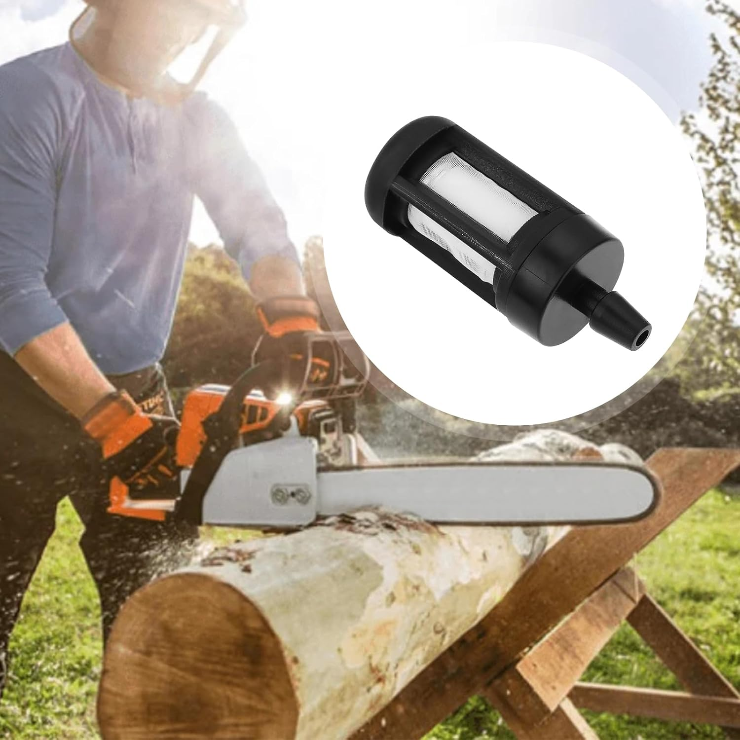 1 Set of Gas Fuel Line Hose Pipe Combo Kit with Fuel Filter Compatible with Stihl 028 029 034 036 039 MS290 MS340 MS390 Chainsaw Black image number 1