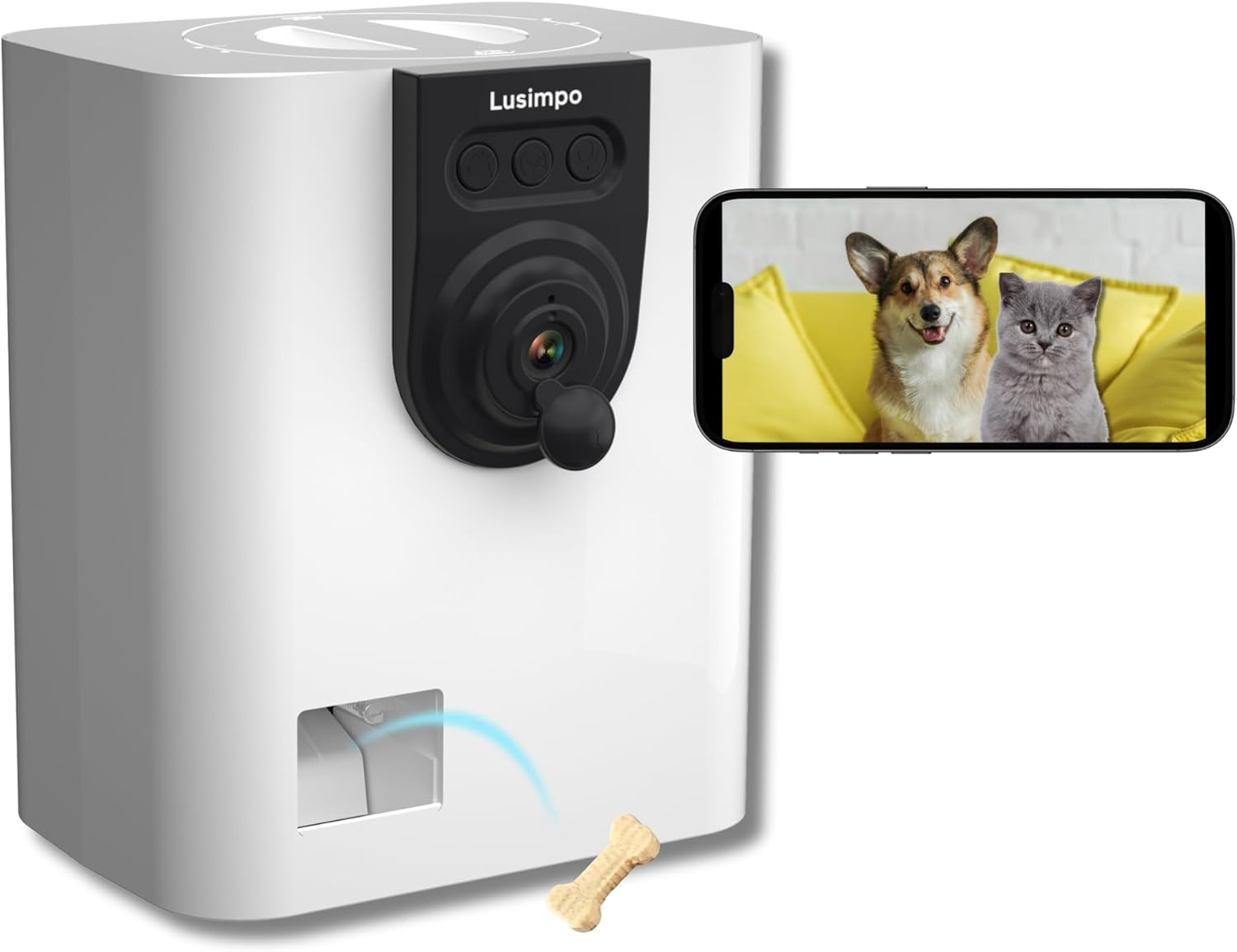 Pet Camera with Treat Dispenser, Tossing for Dogs/Cats, Wifi, 1080P Camera, Live Video, Auto Night Vision, 2-Way Audio, Compatible with Alexa & Google Home, No Monthly Fee image number 1