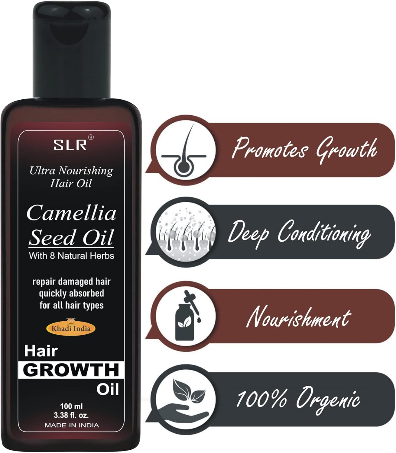 SLR Khadi Camellia Ultra Nourishing Hair Growth Oil - Blend with Natural Herbs 100 Ml