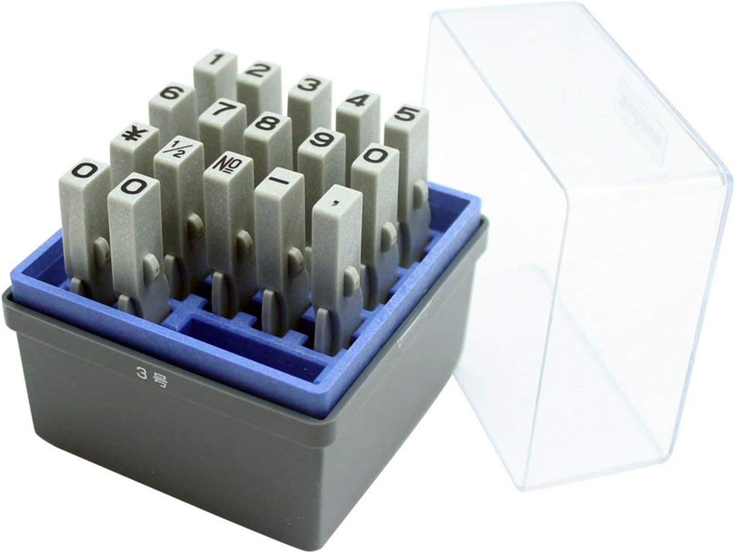 Shachihata GRN-3G Rubber Stamp with Handle, Connecting Type, Number Set, Gothic Body, No. 3, Stamp Face 0.1 X 0.1 Inches (4.7 X 3.8 Mm) image number 2