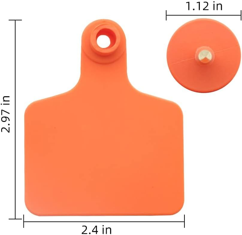 Blank Cattle Ear Tags 100 Pieces TPU Large Livestock Ear Tags Customized Identification Blank Tags for Sheep Cattle Calf Hog (Orange) image number 2