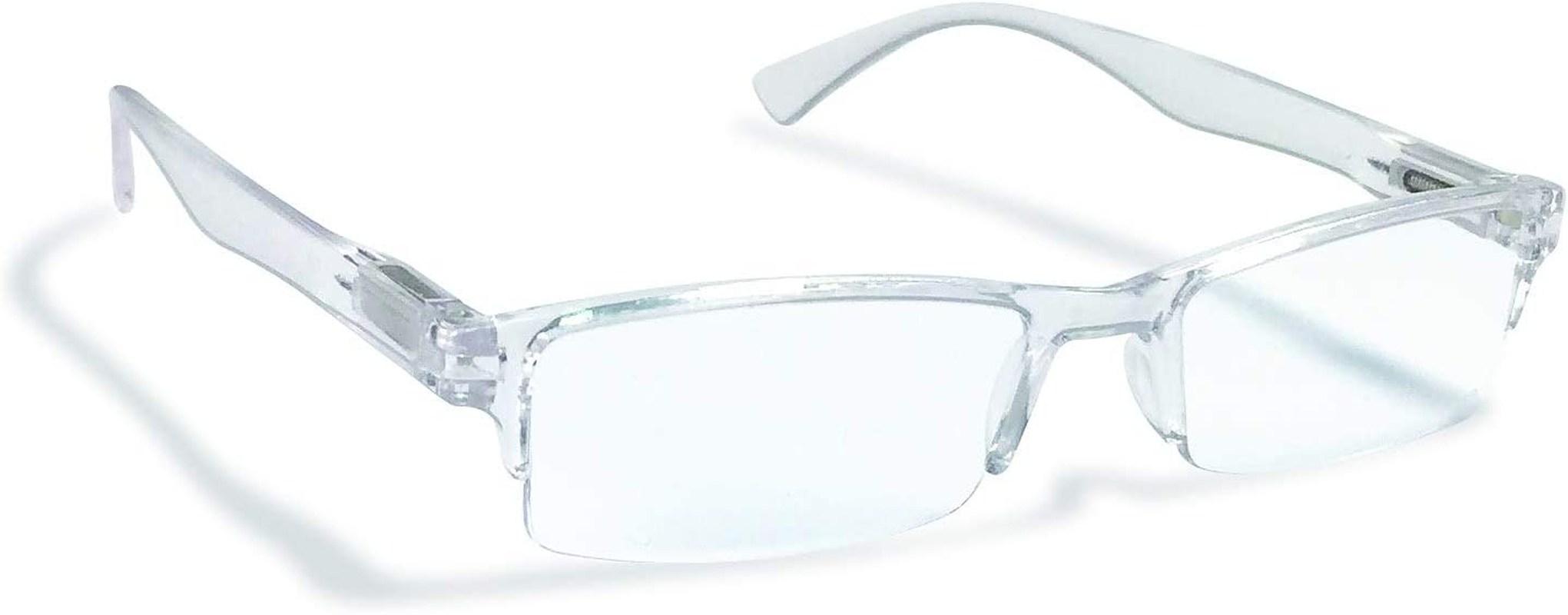 BOOST EYEWEAR 6 Pack Reading Glasses By, Clear Half Rim Frames, for Men and Women, with Comfort Spring Loaded Hinges, Clear, 6 Pairs (+2.00) image number 5