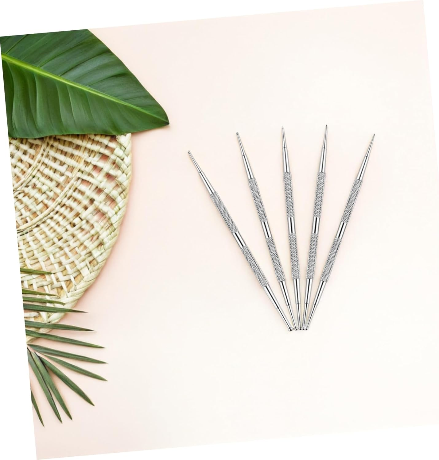 5PCS Dual Ended Stainless Steel Nail Dotting Pen Set for Rhinestones Picker and Dot Painting Multifunctional Manicure Tools for DIY Nail Art Embossing and Gradient Salon Designs At image number 6